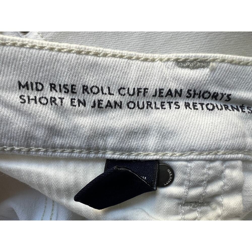 LANDS' END WOMENS PLUS 20W DENIM MID RISE ROLL CUFF STRETCH JEAN SHORT WHITE NEW - Picture 10 of 13